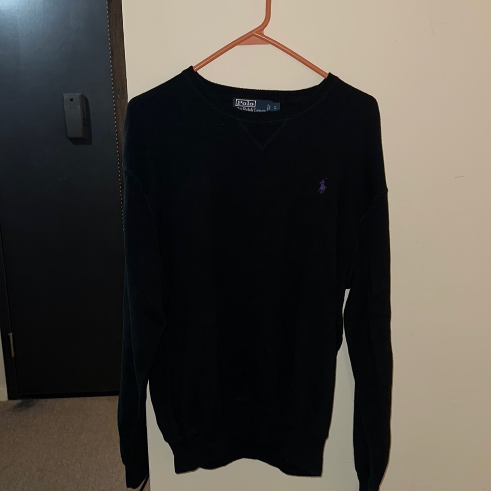 NWOT Black polo sweater size large